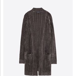 Zara gray chenille long cardigan